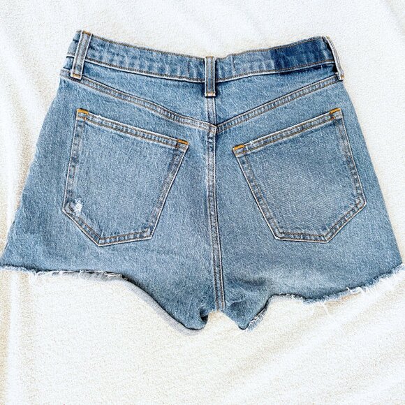 Abercrombie & Fitch Shorts Denim Medium Wash High Rise 90's Size 27/4 - Picture 4 of 4